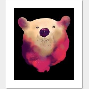 Cute Galactic Polar Bear Space Exploration Posters and Art